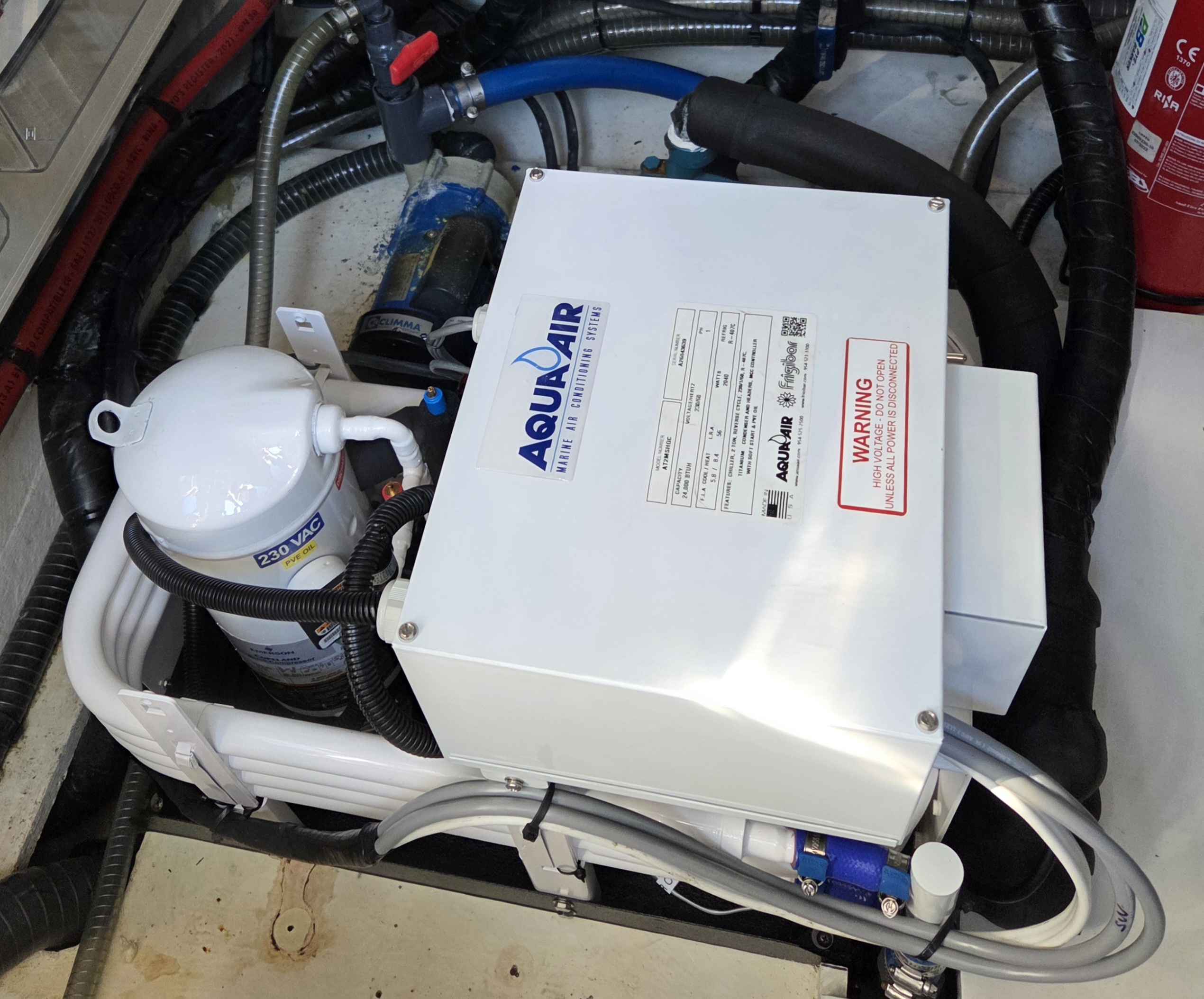New Aqua Air marine A/C unit installed